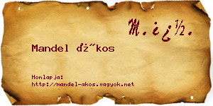 Mandel Ákos névjegykártya